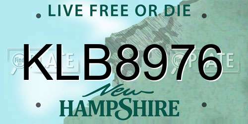 KLB8976 New Hampshire License Plate