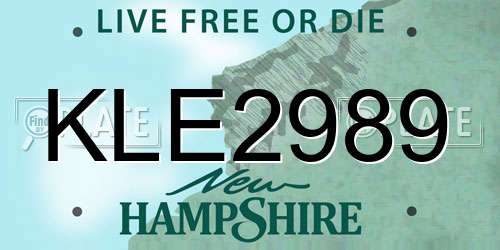 KLE2989 New Hampshire License Plate