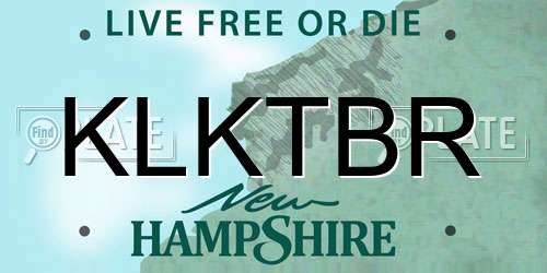 KLKTBR New Hampshire License Plate
