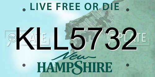 KLL5732 New Hampshire License Plate