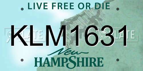 KLM1631 New Hampshire License Plate