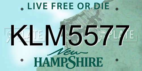 KLM5577 New Hampshire License Plate