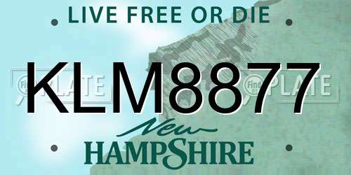 KLM8877 New Hampshire License Plate