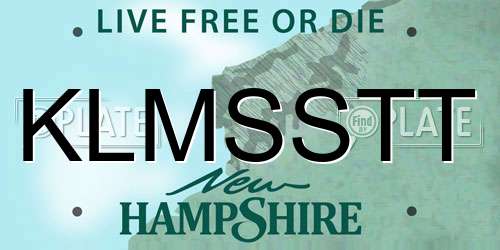 KLMSSTT New Hampshire License Plate