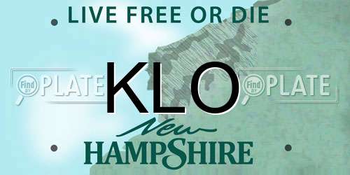 KLO New Hampshire License Plate