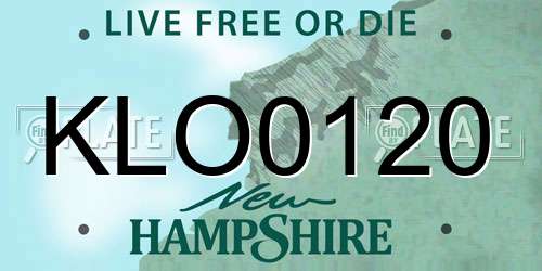 KLO0120 New Hampshire License Plate