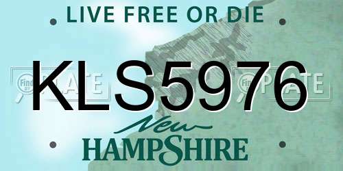 KLS5976 New Hampshire License Plate