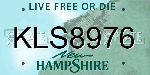 KLS8976 New Hampshire License Plate