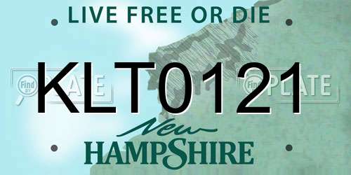 KLT0121 New Hampshire License Plate