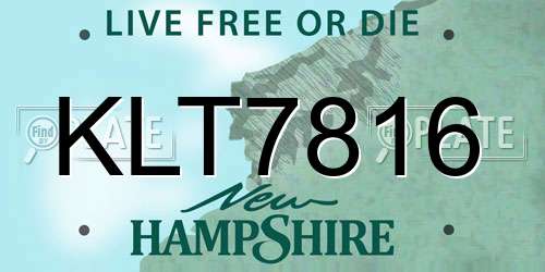 KLT7816 New Hampshire License Plate