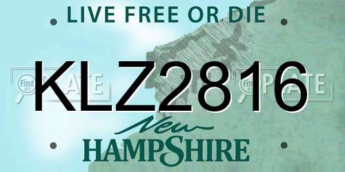 KLZ2816 New Hampshire License Plate