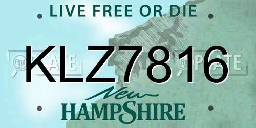 KLZ7816 New Hampshire License Plate