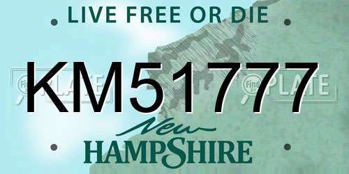KM51777 New Hampshire License Plate