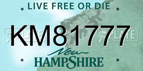 KM81777 New Hampshire License Plate