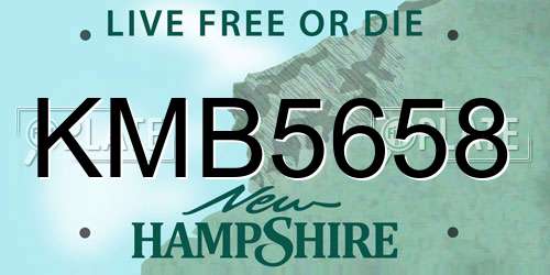 KMB5658 New Hampshire License Plate