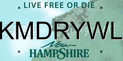 KMDRYWL New Hampshire License Plate