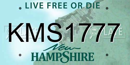 KMS1777 New Hampshire License Plate