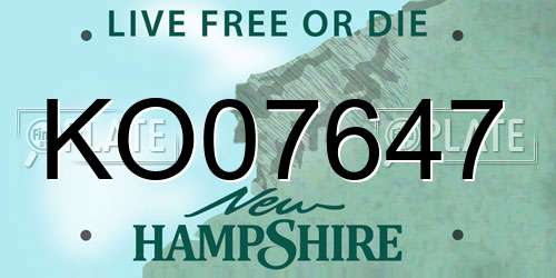 KO07647 New Hampshire License Plate