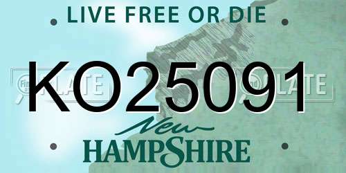 KO25091 New Hampshire License Plate
