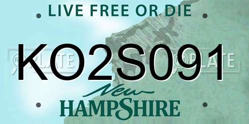 KO2S091 New Hampshire License Plate