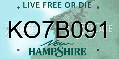 KO7B091 New Hampshire License Plate