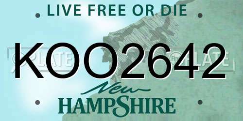 KOO2642 New Hampshire License Plate
