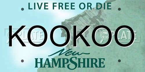 KOOKOO New Hampshire License Plate