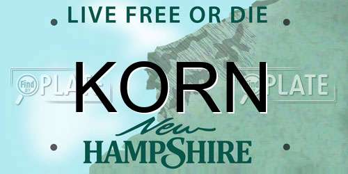 KORN New Hampshire License Plate
