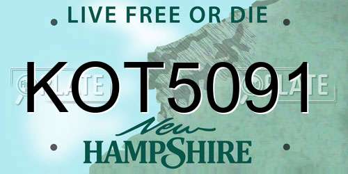 KOT5091 New Hampshire License Plate