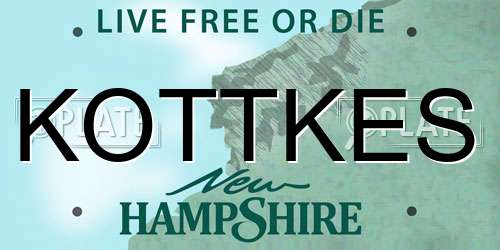 KOTTKES New Hampshire License Plate