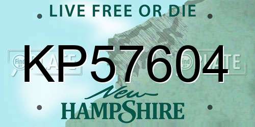 KP57604 New Hampshire License Plate