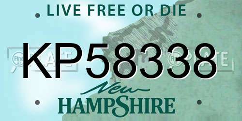 KP58338 New Hampshire License Plate