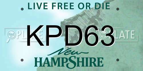 KPD63 New Hampshire License Plate