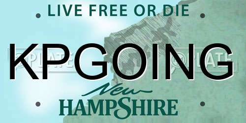 KPGOING New Hampshire License Plate