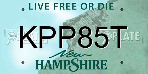 KPP85T New Hampshire License Plate