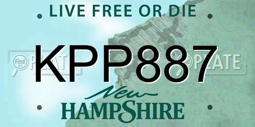 KPP887 New Hampshire License Plate