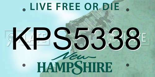 KPS5338 New Hampshire License Plate