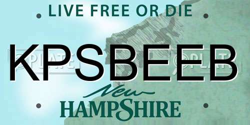 KPSBEEB New Hampshire License Plate
