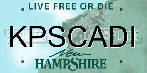 KPSCADI New Hampshire License Plate