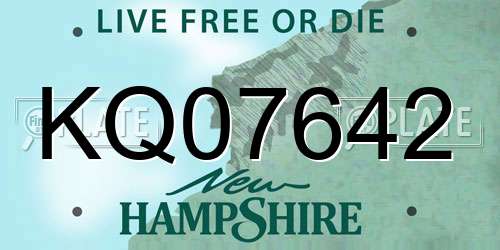 KQ07642 New Hampshire License Plate