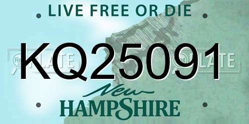 KQ25091 New Hampshire License Plate