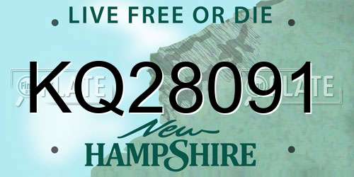 KQ28091 New Hampshire License Plate