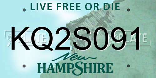 KQ2S091 New Hampshire License Plate