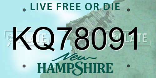 KQ78091 New Hampshire License Plate