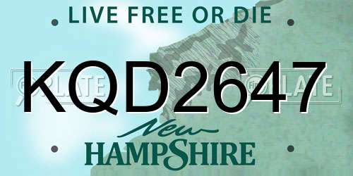 KQD2647 New Hampshire License Plate