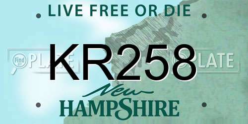 KR258 New Hampshire License Plate