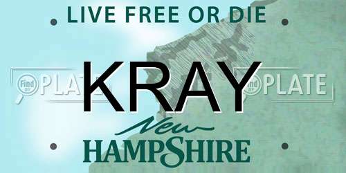 KRAY New Hampshire License Plate