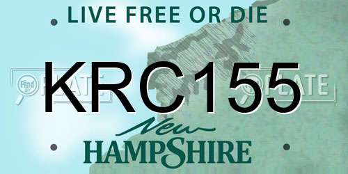 KRC155 New Hampshire License Plate