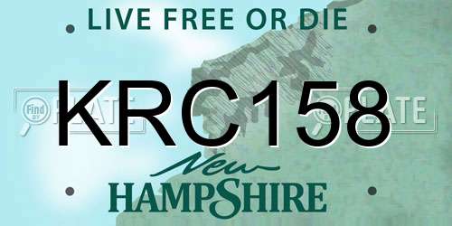 KRC158 New Hampshire License Plate