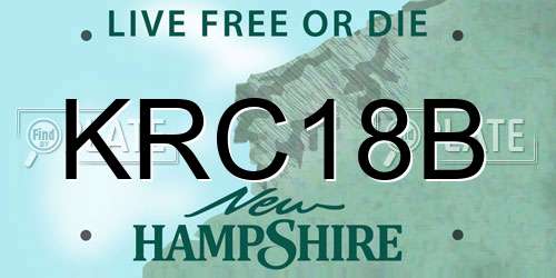KRC18B New Hampshire License Plate